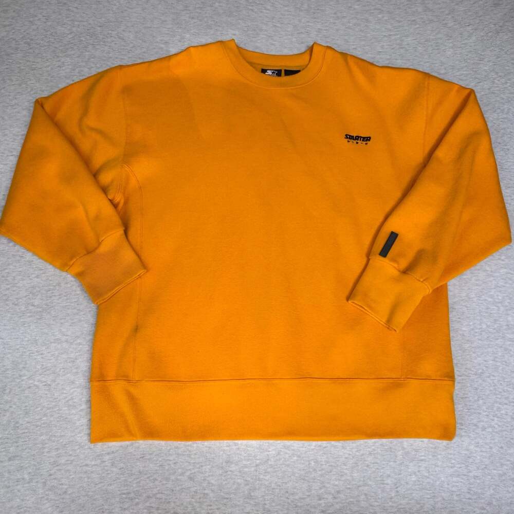 Starter Yellow Crew Neck Sweatshirt with Embroidered Logo